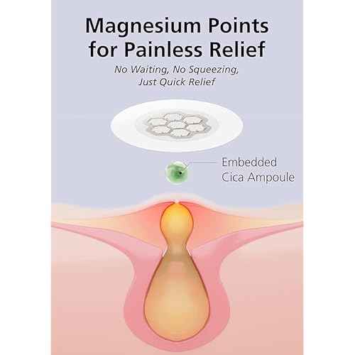 EasyDerm Quick Calming Magnesium Patches ? 40 Patches (4 Pack), Hydrocolloid Acne Spot Treatment with Tea Tree & Cica, Bulk Value Pack for Acne-Prone Skin, Ideal for Home Skincare