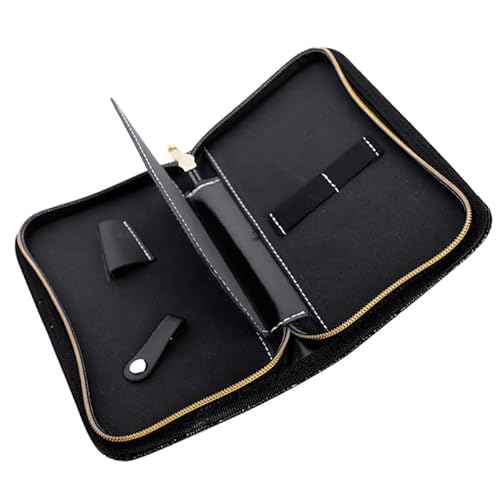 Leather Hairdresser Scissor Case - Grey Hair Stylist Shear Holder with Zipper Closure, Hair Tool Organizer for Salon and Travel