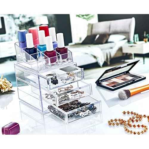 Boxup Makeup Organizer - 3 Drawers Holder And Skin Care Desk Accessories, Cute Small Beauty Cosmetics Table Organizers For Women & Teen Girls, Pretty Lip Stick Gloss Storage Stand