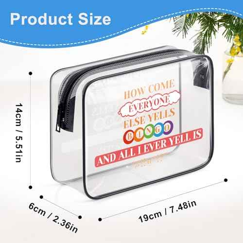 Funny Bingo Lover Game Gift Makeup Bag for Women Bingo Gambler Gifts Bingo Money Cosmetic Bag Casino Gambling Bingo Gifts Birthday Gift for Friends Bingo Player Lucky Bingo Gifts Clear Toiletry Bag
