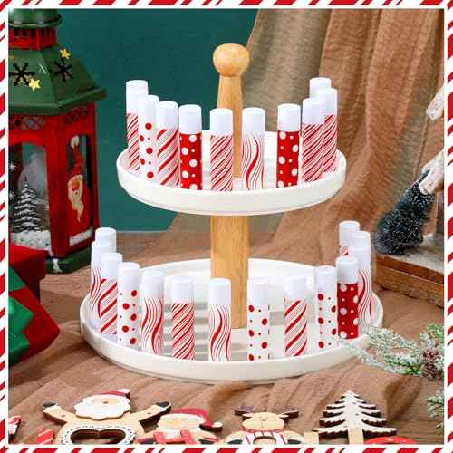 150 Pcs Christmas Candy Flavor Lip Balms Bulk Holiday Peppermint Candy Flavor Lip Balms Christmas Party Gifts Stocking Stuffers Bulk Thank You Gifts for Employee Staff Coworkers Teacher