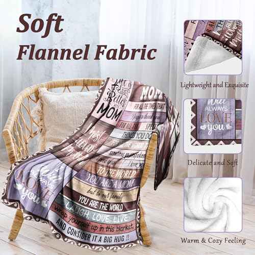 Mothers Day Blanket Gifts for Mom, Mom Birthday Gifts, Mom Gift from Daughter Son, Mom Gift for Christmas Throw Blanket 80"x60", Gifts for Moms who Have Everything