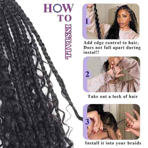 Human Braiding Hair For Boho Braids Deep Water Wave Bulk Human Hair for Braiding 12A Wet and Wavy Curly 100% Human Hair Extensions 3 Bundles 110g Natural Color 20inch