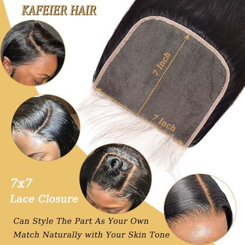 7x7 Hd Lace Closure Brazilian Straight Closure Unprocessed Human Hair 7X7 Lace Closure Human Hair Brazilian Virgin Hair Free Part Closure Natural Black Color 16 Inch