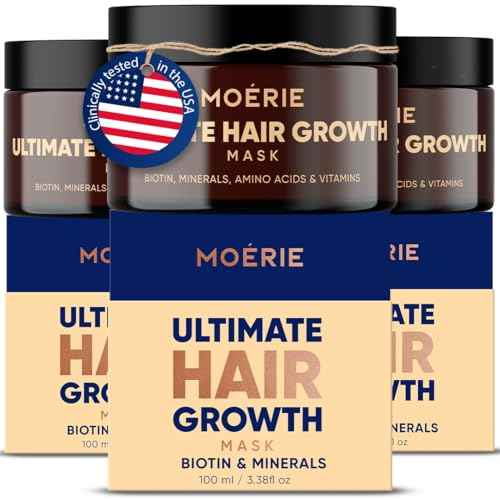 Moerie Hair Growth & Repair Mask - Restorative, Vegan-Friendly Treatment for Longer, Thicker, Fuller Hair - 100ml, 3 pack