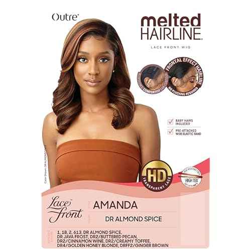 Outre Meltd Hairline Lace Front Wig HD Transparent Redesigned ComfortFit Ear Contour AMANDA (DRFF2/GIBRN)