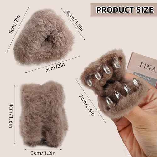 6 PCS Cat Ears Hair Claw Clips 2 Inch Small No-Slip Fuzzy Triangle Hair Clips for Women and Girls