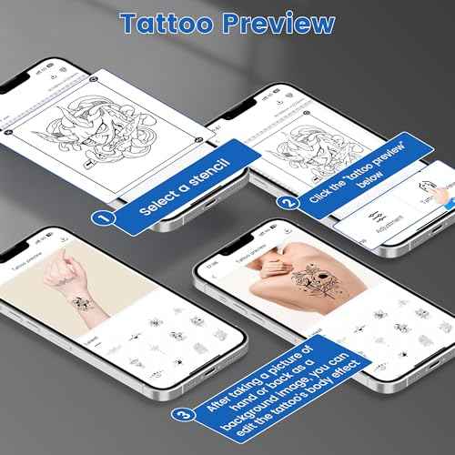 Wireless Tattoo Stencil Printer, Thermal Tattoo Transfer Printer TP83 with 10Pcs Transfer Paper, Bluetooth Tattoo Printer Machine Kit Compatible with iOS£¦Android Phone & PC