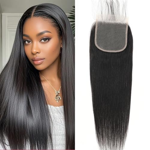 5x5 18 inch HD Lace Closure Human Hair Skin-like 0.1mm thin frontal 100% Virgin Hair pre plucked Natural Black Straight