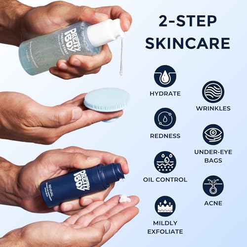 Prettyboy Face Revival Gel Moisturizer For Men - Hydrating Cream That Refreshes Dry Skin, Irritation, & Redness - Supports Anti Aging & Anti Wrinkle - Fragrance Free - 2 Count