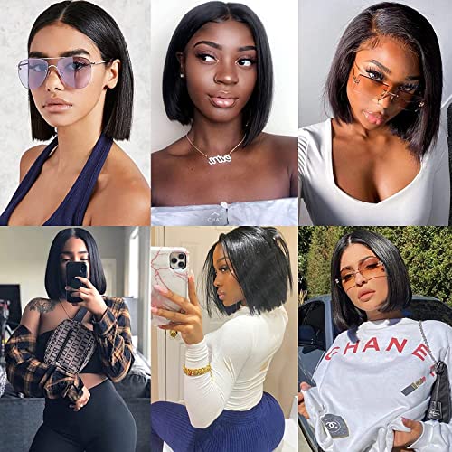 Liang Dian Straight Bundles With Closure Human Hair 12 12 12 12 +12 Inch Human Hair Bundles with Closure Straight 12 A Brazilian Virgin Hair 100% Unprocessed Quick Weave Hair Natural Color