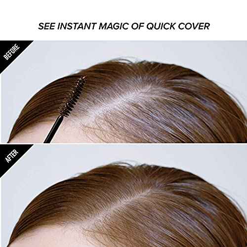 RED by KISS Quick Cover Root Touch Up Rescue (Medium Brown 2 Pack), Mascara Natural Water-Resistant Temporary Gray Concealer Cover Up Brush for Hair Mustache & Beard, Formulated with Jojoba Oil