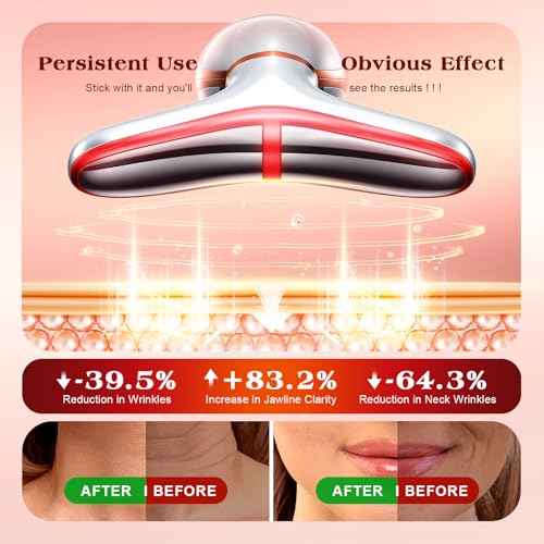 Facial Massager, 7 Colors Red Light Therapy for Face and Neck, Face Lift Device with 113¡ÆF Heating Vibration for Multi Skin Care