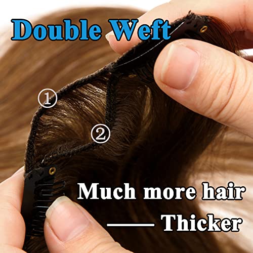 MY-LADY Double Weft 100% Clip in Remy Human Hair Extensions #2 Dark Brown 10''-24'' Full Head Thick Long Soft Silky Straight 8pcs 18clips for Women Fashion 16" / 16 inch 130g