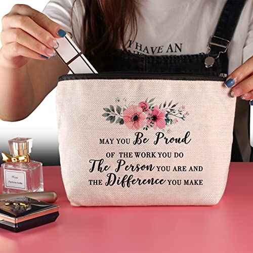 Thank You Gifts for Colleagues Friend Zipper Travel Makeup Bag Inspirational Gift for Colleague Volunteer Coworker Leaving Gift Employee Appreciation Gifts