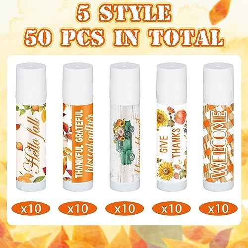 100 Pcs Thanksgiving Lip Balms Friendsgiving Party Favors Bulk Thanksgiving Lip Balm Fall Party Gifts Autumn Basket Stuffers Small Thank You Gift for Women Men Staffs (Honey Flavor)