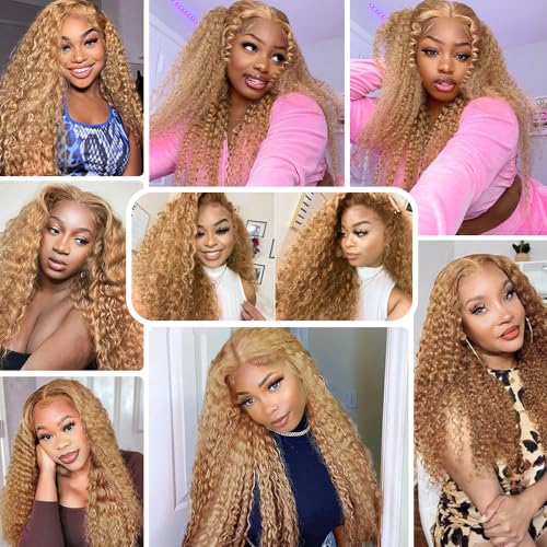 Honey Blonde Bundles Human Hair #27 Kinky Curly Bundles Blonde Human Hair Bundle 20 22 24 Inch 27 Curly Wave Bundle