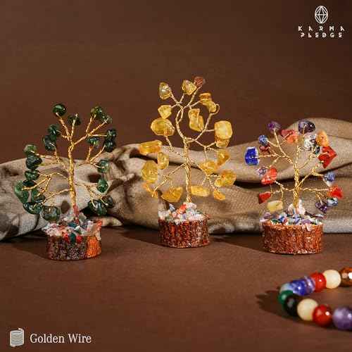 Chakra Healing Crystal Tree Set of 12, Thoughtful Gifts for Women, Office Desk Decoration, Home, Shelf Decor for Positive Energy, Money, Reiki Healing, Good Luck, Birthday Gifts for Mom Love Ones