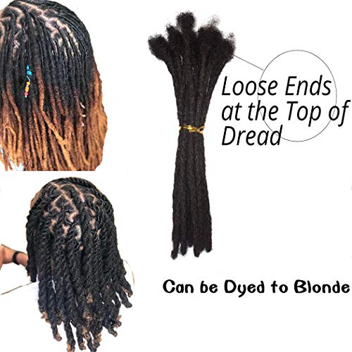 BESHINNAAUL Human Hair Handmade Permanent Dreadlocks Natural Black #1B Locs extension Small Size(diameter 0.4cm) 10inch 40 Strands/Pack