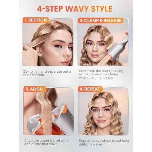 SHEGLAM Hair Beach Babe Hair Waver 2 Barrel Crimper 1 Inch with Smart Timer & Adjustable Temps Dual Voltage, Anti-Scald, Easy to Use