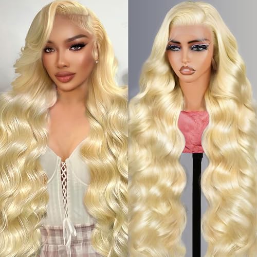 613 Lace Front Wig Human Hair 250 Density Blonde Wig Human Hair 13x6 HD Lace Frontal Wigs Body Wave Lace Front Wigs Human Hair Pre Plucked 613 18 Inch