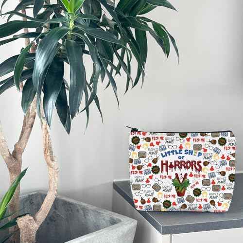WCGXKO Horror Lover Gift Scary Movie Gift Little Shop Movie Makeup Bag Scary Lover Gift