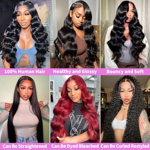 12A Human Hair Bundles 16 18 20 Inch Body Wave Bundles Human Hair 100% Unprocessed Brazilian Virgin Hair Body Wave 3 Bundles Deals Human Hair Extensions Quick Weave For Black Women Natural Black