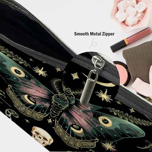 Night Butterfly Moth Makeup Bag, Butterfly Gifts Cosmetic Bag Gothic Travel Pouch, Witchy Gifts for Women Girls Daughter Sisters Coworker Friends Bestie Friendship Graduation Birthday Gifts