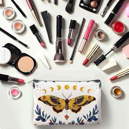 16Pcs Butterfly Makeup Bag Canvas Cosmetic Bag Insects Zipper Cosmetic Bag 5.9x9.06 Inch Polyester Travel Toiletry Pouch for Women Party Shopping Home Travel