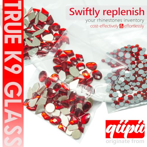 Red Nail Rhinestones 120 Multi Shapes Flatback Ruby Red Crystals Gems +SS10 SS16 Siam Red Round Beads K9 Glass Stones Diamonds Jewels Nail Art Supplies Nail Charms for Nails Faces Eyes Makeup Crafts