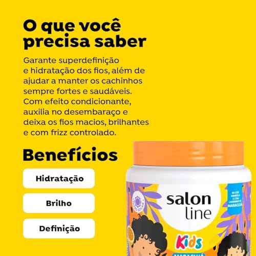Salon Line Cachinhos Hidratados Conditioner Kids Hydrated Passion Fruit Cream 1kg