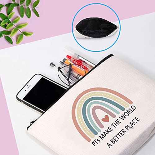 GJTIM Physical Therapist PT Zipper Pouch PTs Make The World A Better Place Therapist Appreciation Gift for Exercise Therapist (PTs Make Makeup)