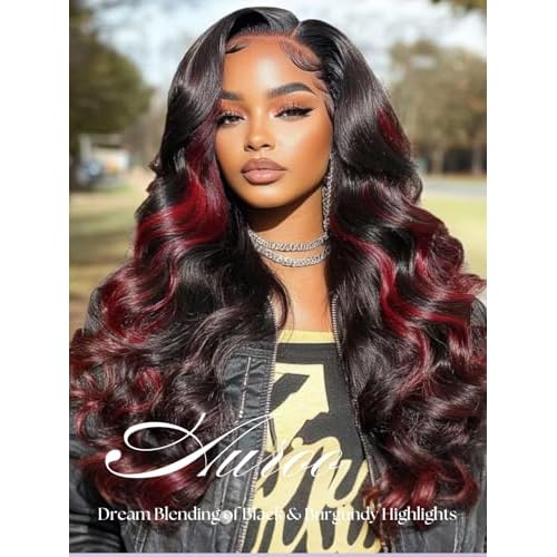 99J Burgundy Highlight Body Wave Single Bundles 24 inch, 12A 100% Virgin Burgundy and Black Colored Human Hair Single Bundles Thick Track Ombre Red 99J Brazilian Quick Wavy Weaves Sew In Remy