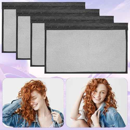 4 Pcs Lock Curly Hair Stretcher and Length Maintainer 13 Inch Hair Stretchers for Natural Hairs Prevent Shrinkage Lock Hairs Styling Tools for Looser and Curly Wave Ringlets (Black)