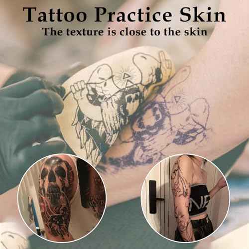 Blank Tattoo Skin Practice,Honsnks 10pcs 8x6 Inch Double Sided Fake Skin, Tattoo and Eyebrow Pattern Practice Skin,for New Tattoo Artists and Professionals