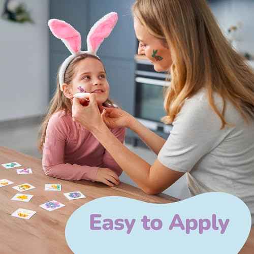 Easter Temporary Tattoos for Kids, 144 Pack, Easter Themed Basket Stuffers, Egg Fillers (240 Pack)