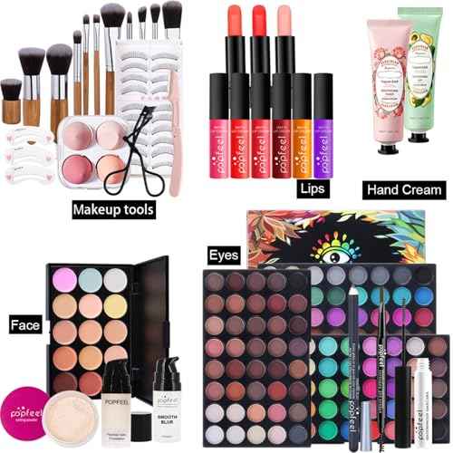 FantasyDay Women Makeup Gift Set Full Makeup Kit Include 120 Color Eyeshadow Palette, 3 Lipstick,15 Color Cream Concealer, 1 Concealer stick,1 Eyebrow pencil,1 Eyeliner,1 Mascara,5 Lipgloss,15 Brush