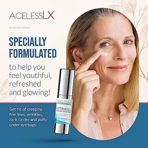 AgelessLX - Hydrasilk Eye Cream - Firming Under Eye Cream for Dark Circles and Puffiness - Hyaluronic Acid Moisturizer for Wrinkles, Fine Lines and Puffy Eye Bags - 0.5 OZ