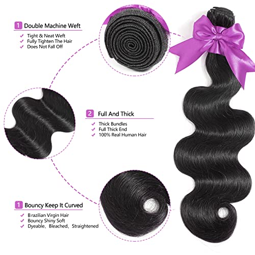 12A Human Hair Bundles 18 20 22 Inch Body Wave Bundles Human Hair 100% Unprocessed Brazilian Virgin Weave 3 Bundles Deals