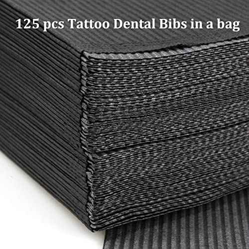 SOTICA Tattoo Dental Bibs, 125 Pack Dental Bibs Tattoo Table Cover Disposable Tattoo Piercing Waterproof Patient Bibs for Tattoo Machine Parts (13" x 18")