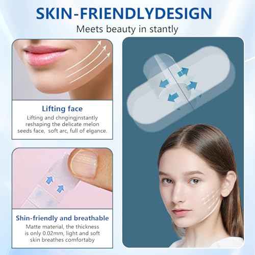 156 PCS Facelift Tape for Face Invisible, Instant Adhesive Waterproof Double Chin Tape for Lifting Sagging Skin