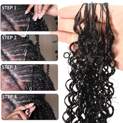 Beauty Youth Afro Kinky Curly Human Crochet Hair - Knotless Pre-Separated Feather-Light Crochet Human Hair Extensions For Braids - 70g/Pack 20Inch