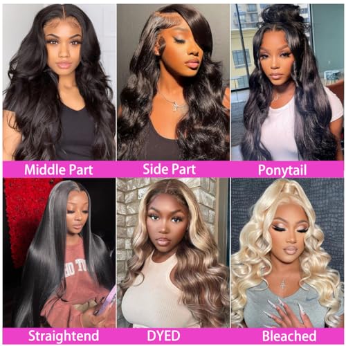 Body Wave Lace Front Wigs Human Hair 180 Density 13x4 HD Lace Front Wigs Human Hair Pre Plucked Glueless Wigs Human Hair Frontal Wigs with Baby Hair for Black Women 22 Inch
