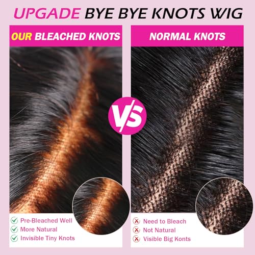 12 Inch Curly Wave Human Hair Wig - Bye Bye Knots Glueless Wig with Pre-Cut Swiss Lace & Pre-Bleached Knots - 100% Brazilian Remy Human Hair Side Part Lace Front Wig, Natural Color