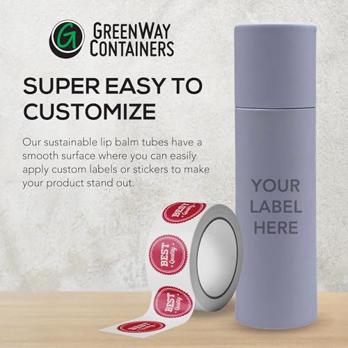 GreenWay 0.3oz / 8.5g Kraft Paperboard Lip Balm Tubes with Lids - 100 Pack Lip Gloss Tubes Refillable DIY Cosmetic Containers - Lip Balm Containers Chapstick Tubes Empty Holder Tubes - Brown