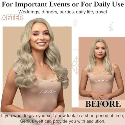 Full Shine 22 Inch Human Hair Weft Sew In Hair Extensions Real Human Hair Hand Tied Hair Extensions Color Ash Blonde Highlight Bleach Blonde Bundles Straight Human Hair 60G