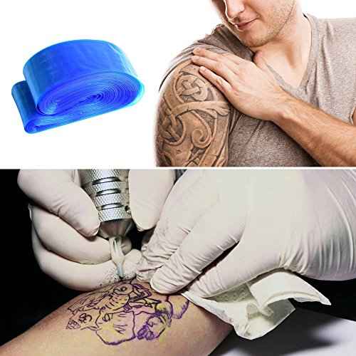 Tattoo Clip Cord Covers 200pcs Heavy Duty Disposable Hygiene Tattoo Clip Cord Sleeves Covers Supply Tattoo Machine Gun Accessories (blue-200)