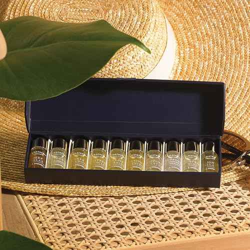 Aromatherapy Associates Essential Oil Blends ? Luxury Shower and Body Oils for Dry Skin, Daily Aromatherapy Care for Men & Women, 10-Pack (0.10 fl oz Each) in Decorative Gift Box