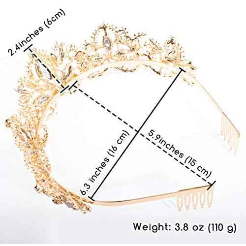 Didder Bridal Tiara Gold Tiaras for Women, Crystal Tiaras and Crowns for Women Princess Tiaras for Girls Birthday Crown for Prom Wedding Party Halloween Costume Hair Accessories Christmas Gift