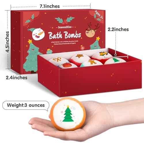 Bath Bombs for Kids with Surprise Inside,Bath Bombs Sets with 6 Pack Bubble Bath Bomb for Girls and Boys, Nice Gifts for Kids